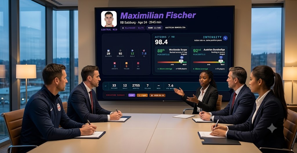 Scouting department reviewing player analytics